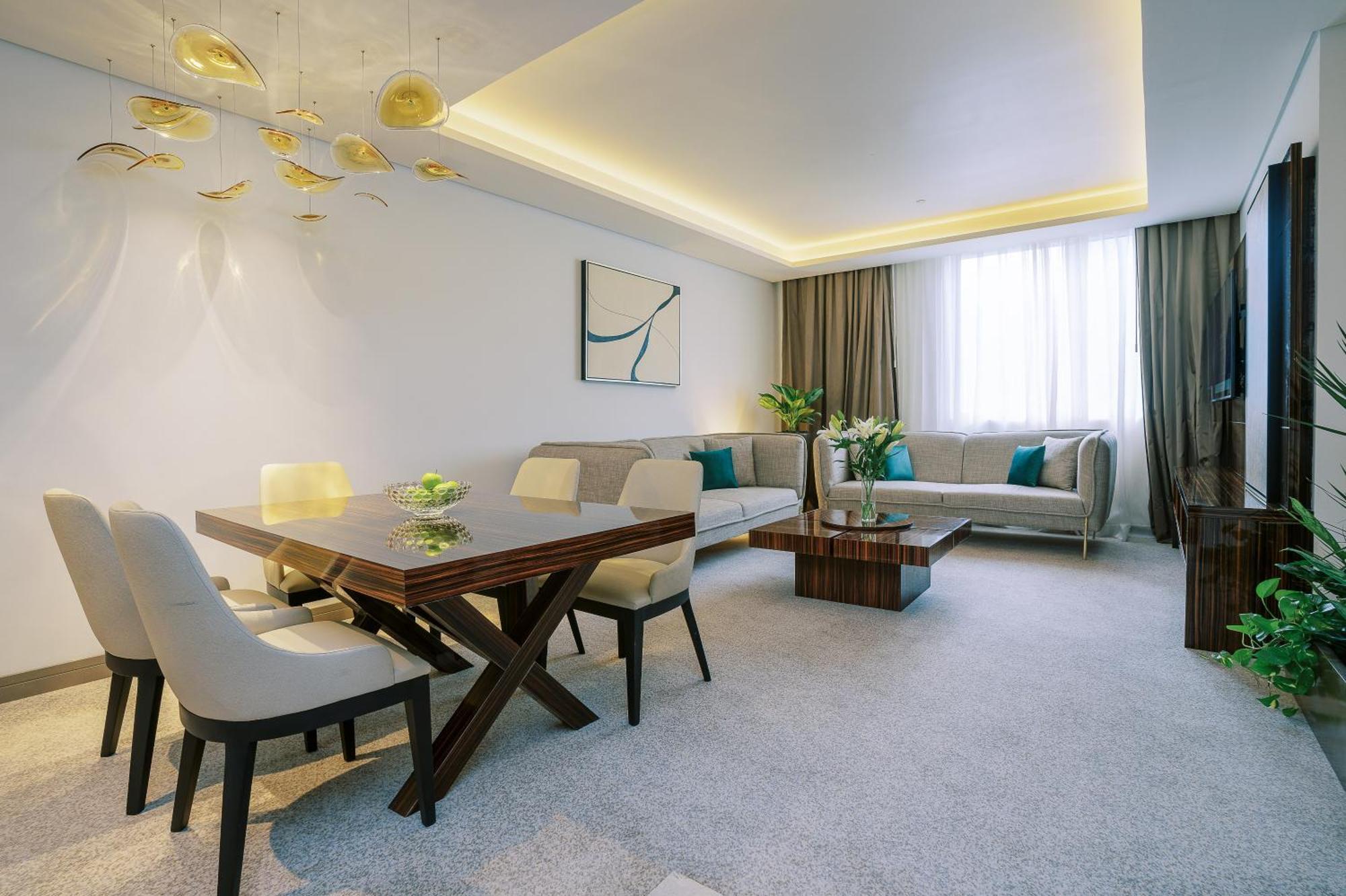 Khalidia Palace Hotel Dubai By Mourouj Gloria Exterior foto A 3D rendering of a living room